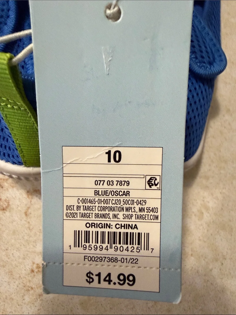 Cat & Jack Blue Mesh Water Shoes with Lime Detail